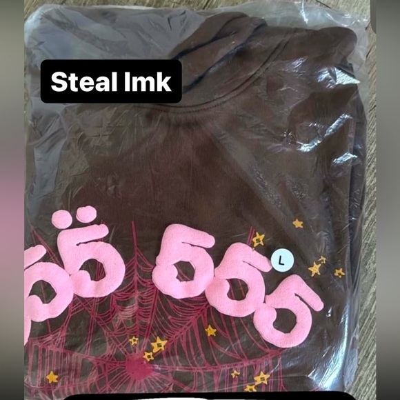 Brown and pink spider hoddie size L